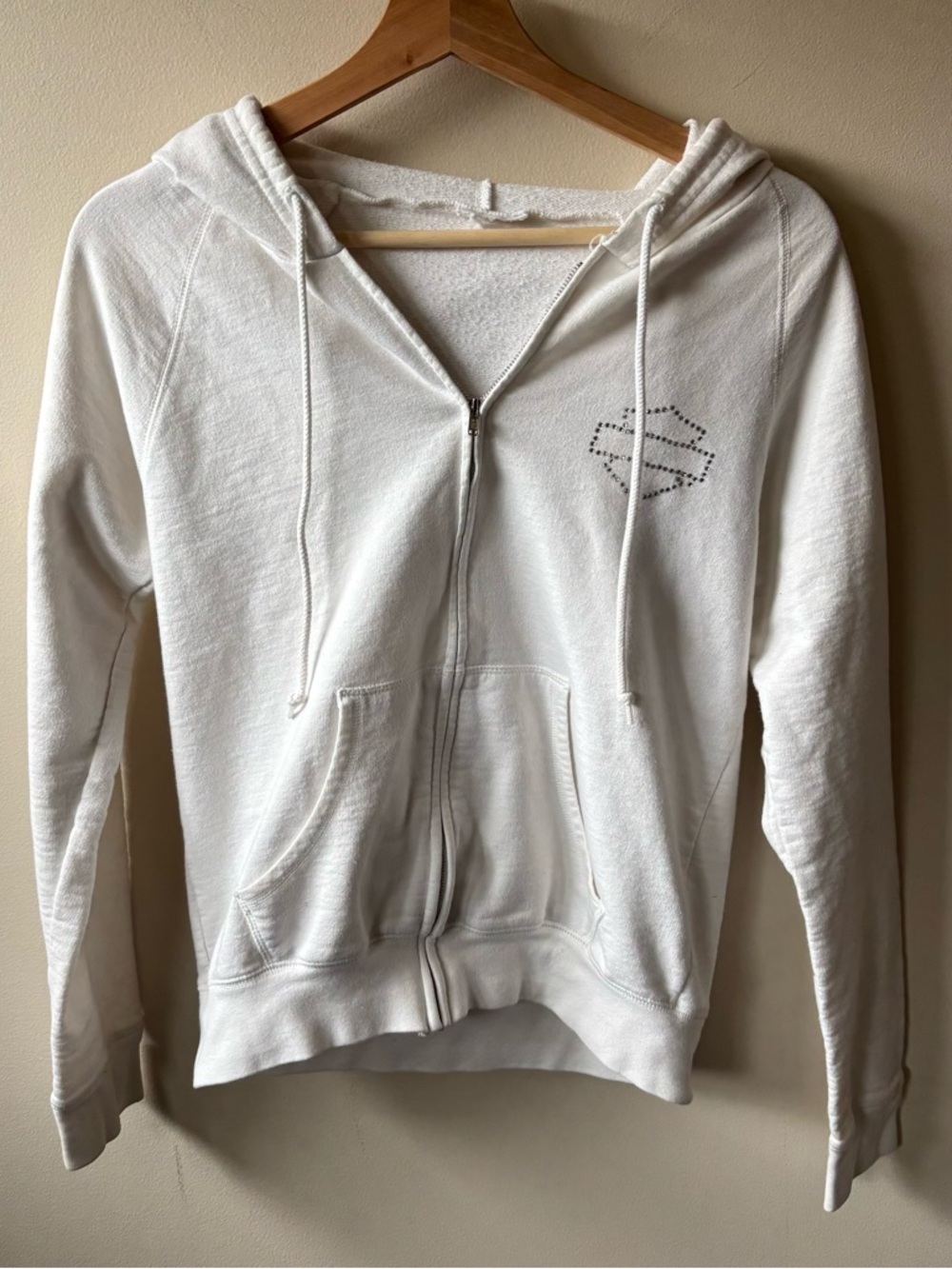 Y2K 2008 Harley Davidson Zip Up Rhinestone Hoodie